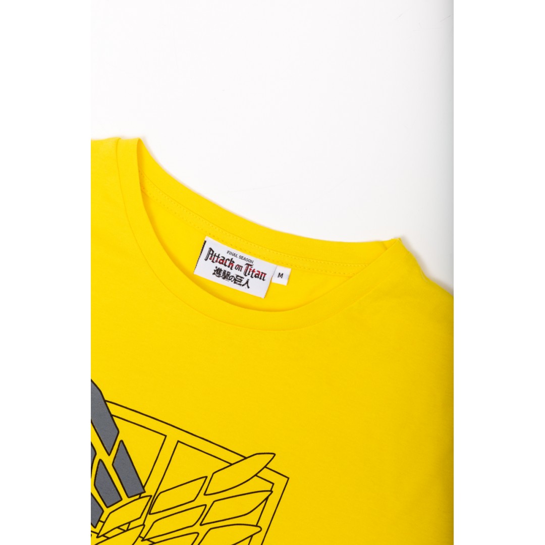 ORİJİNAL ATTACK ON TITAN JAPON DİZAYN ERKEK TSHIRT-1230478-SARI