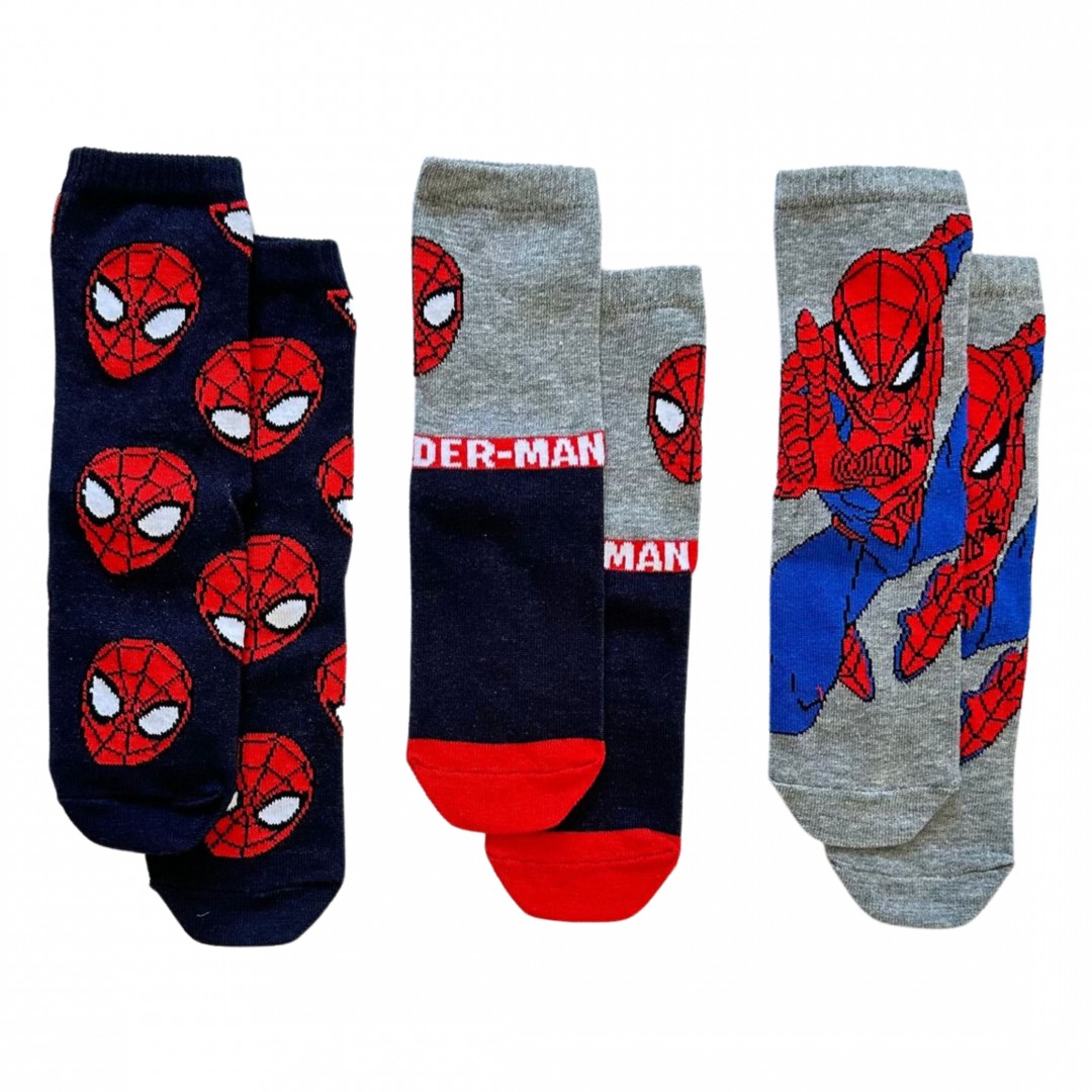 ORİJİNAL SPIDERMAN-ÖRÜMCEK ADAM  ERKEK ÇOCUK 3 LÜ ÇORAP SETİ NW1117