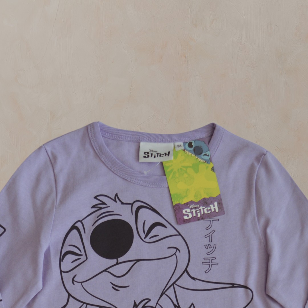 ORİJİNAL DISNEY STITCH KIZ ÇOCUK UZUN KOL TİŞÖRT 55128 MOR