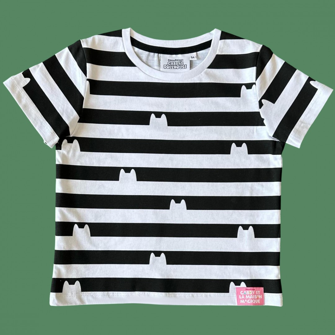 ORİJİNAL GABBY`S DOLLHOUSE  %100 PAMUK KIZ ÇOCUK KISA KOL TİŞÖRT SİYAH-BEYAZ 55096