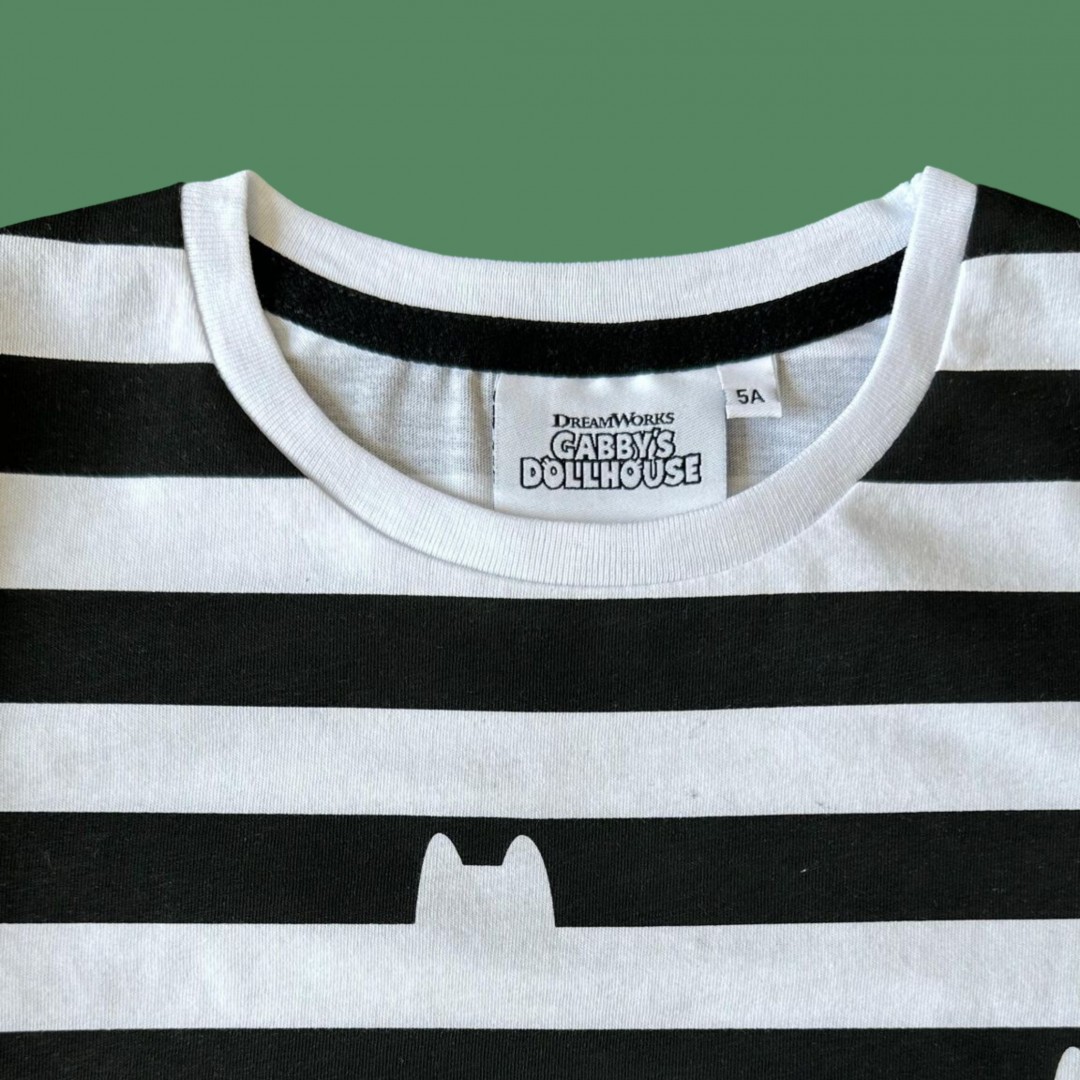 ORİJİNAL GABBY`S DOLLHOUSE  %100 PAMUK KIZ ÇOCUK KISA KOL TİŞÖRT SİYAH-BEYAZ 55096