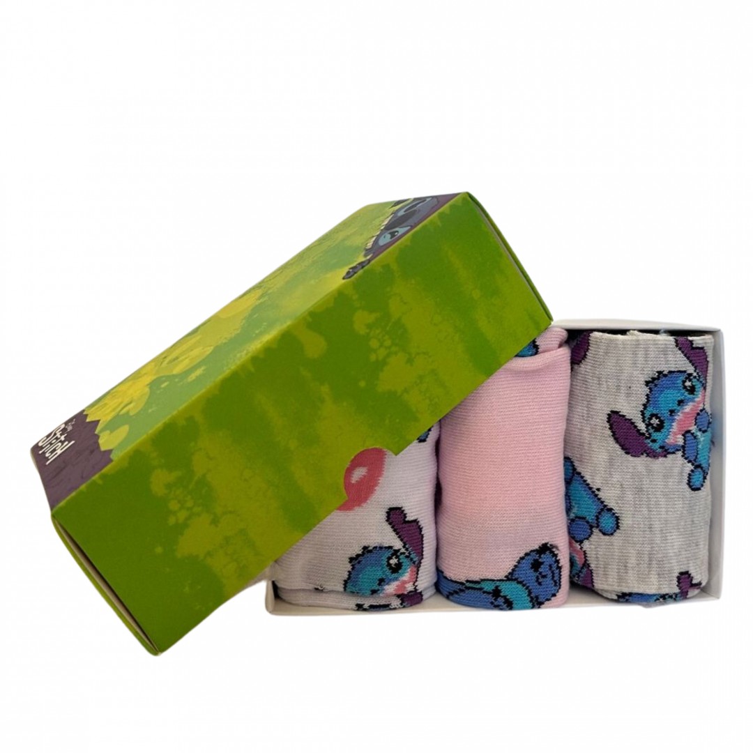 ORİJİNAL DISNEY STITCH  KADIN-KIZ ÇOCUK 3 LÜ ÇORAP SETİ NW1116