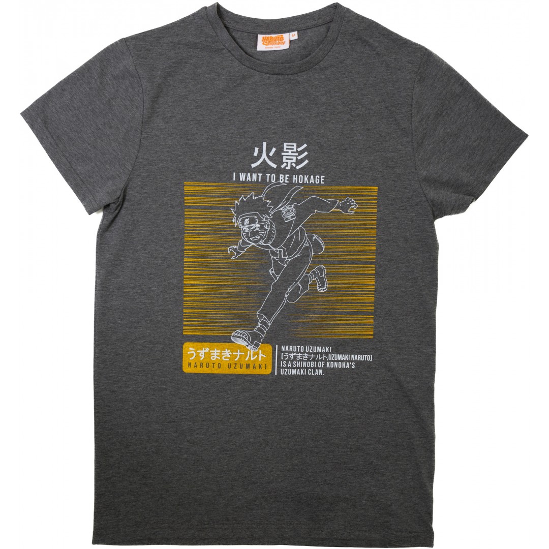 ORİJİNAL NARUTO UZUMAKİ HOKAGE TSHIRT-1280181-ANTRASİT