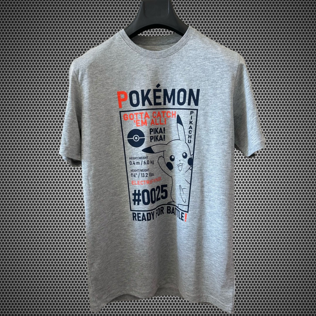 ORİJİNAL POKEMON ERKEK ALT ÜST TİŞÖRT ŞORT PİJAMA TAKIM GRİ-MAVİ 55218