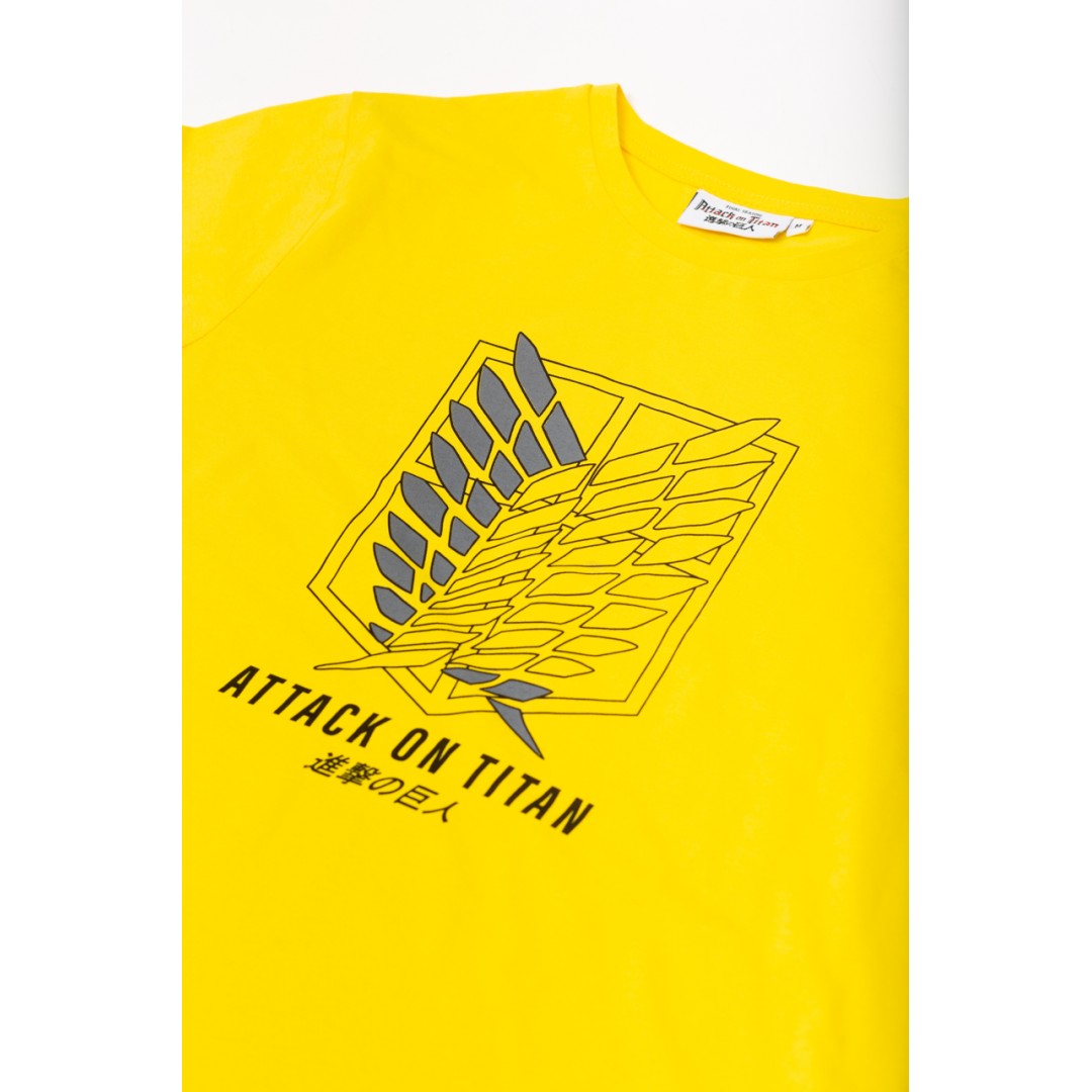 ORİJİNAL ATTACK ON TITAN JAPON DİZAYN ERKEK TSHIRT-1230478-SARI