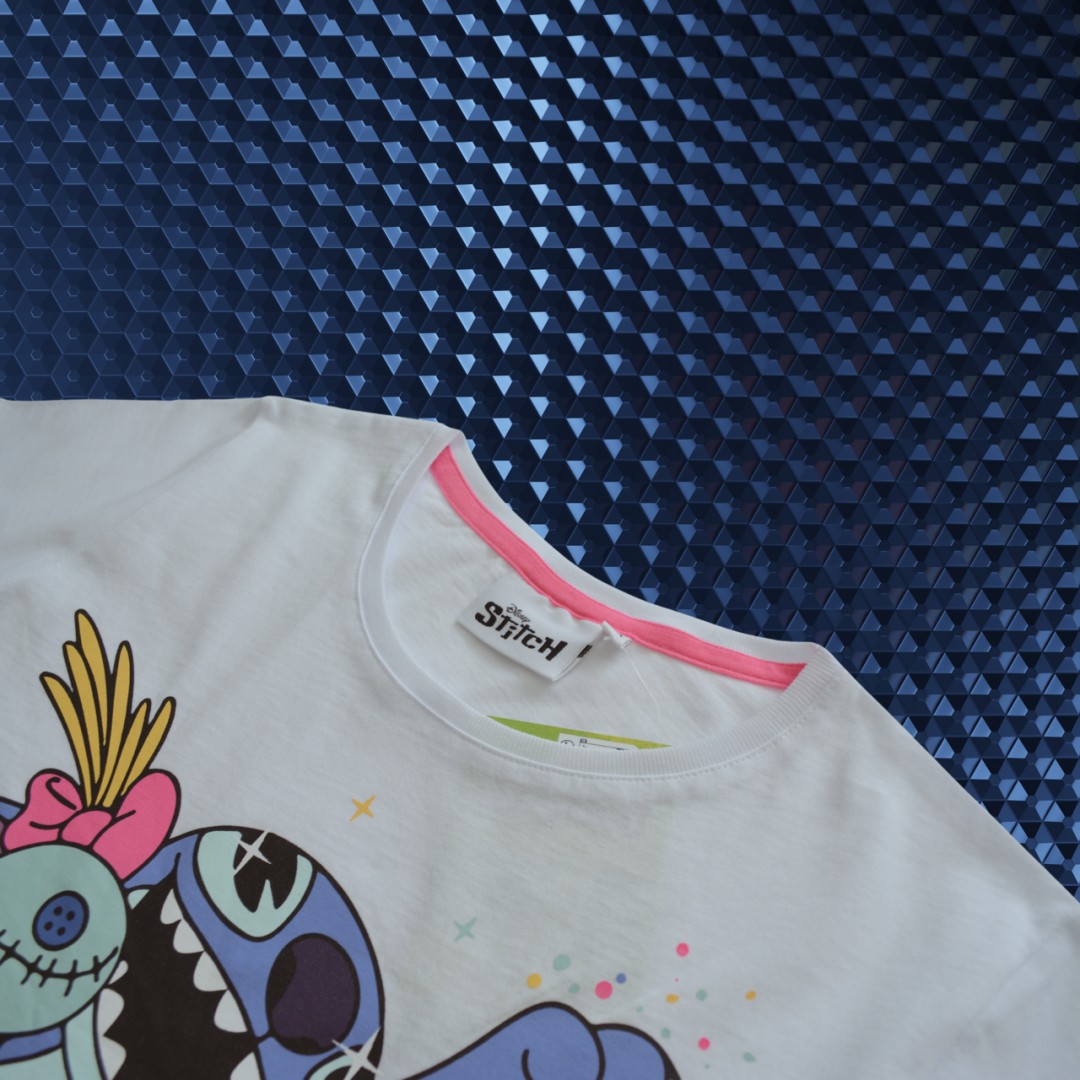 ORİJİNAL DISNEY STITCH %100 PAMUK KIZ ÇOCUK KISA KOL TİŞÖRT BEYAZ 55130