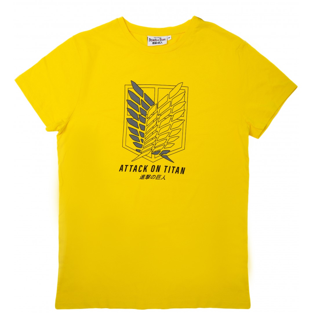 ORİJİNAL ATTACK ON TITAN JAPON DİZAYN ERKEK TSHIRT-1230478-SARI