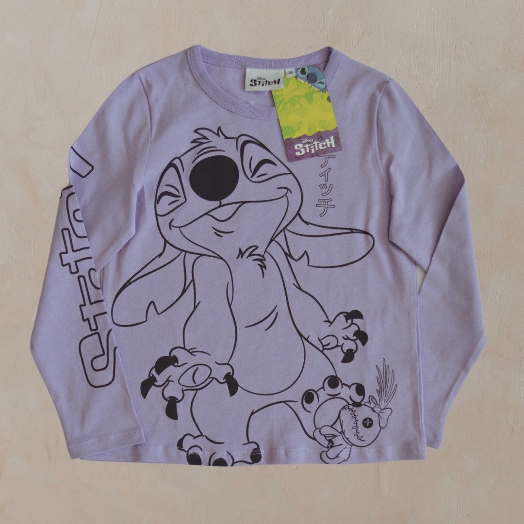 ORİJİNAL DISNEY STITCH KIZ ÇOCUK UZUN KOL TİŞÖRT 55128 MOR