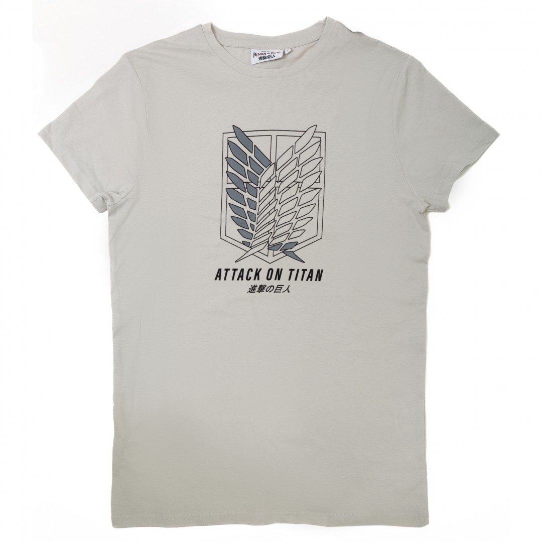 ORİJİNAL ATTACK ON TITAN JAPON DİZAYN ERKEK TSHIRT-1230478-GRİ