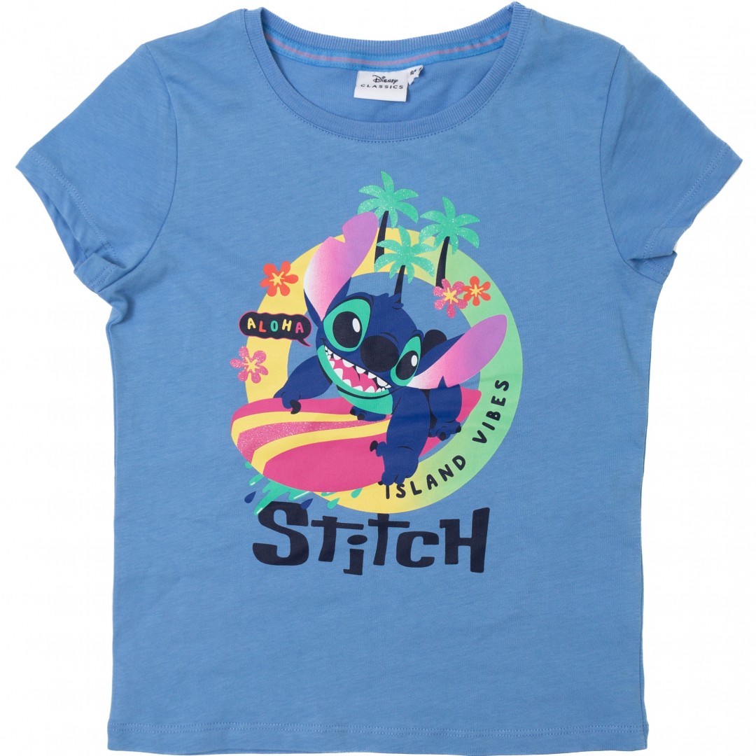 ORİJİNAL DISNEY STITCH SİMLİ BASKILI ÇOCUK T-SHIRT- 54937-MAVİ
