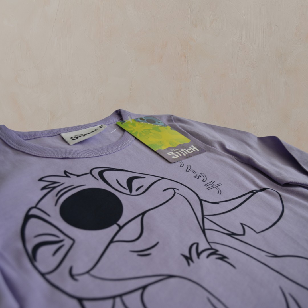 ORİJİNAL DISNEY STITCH KIZ ÇOCUK UZUN KOL TİŞÖRT 55128 MOR